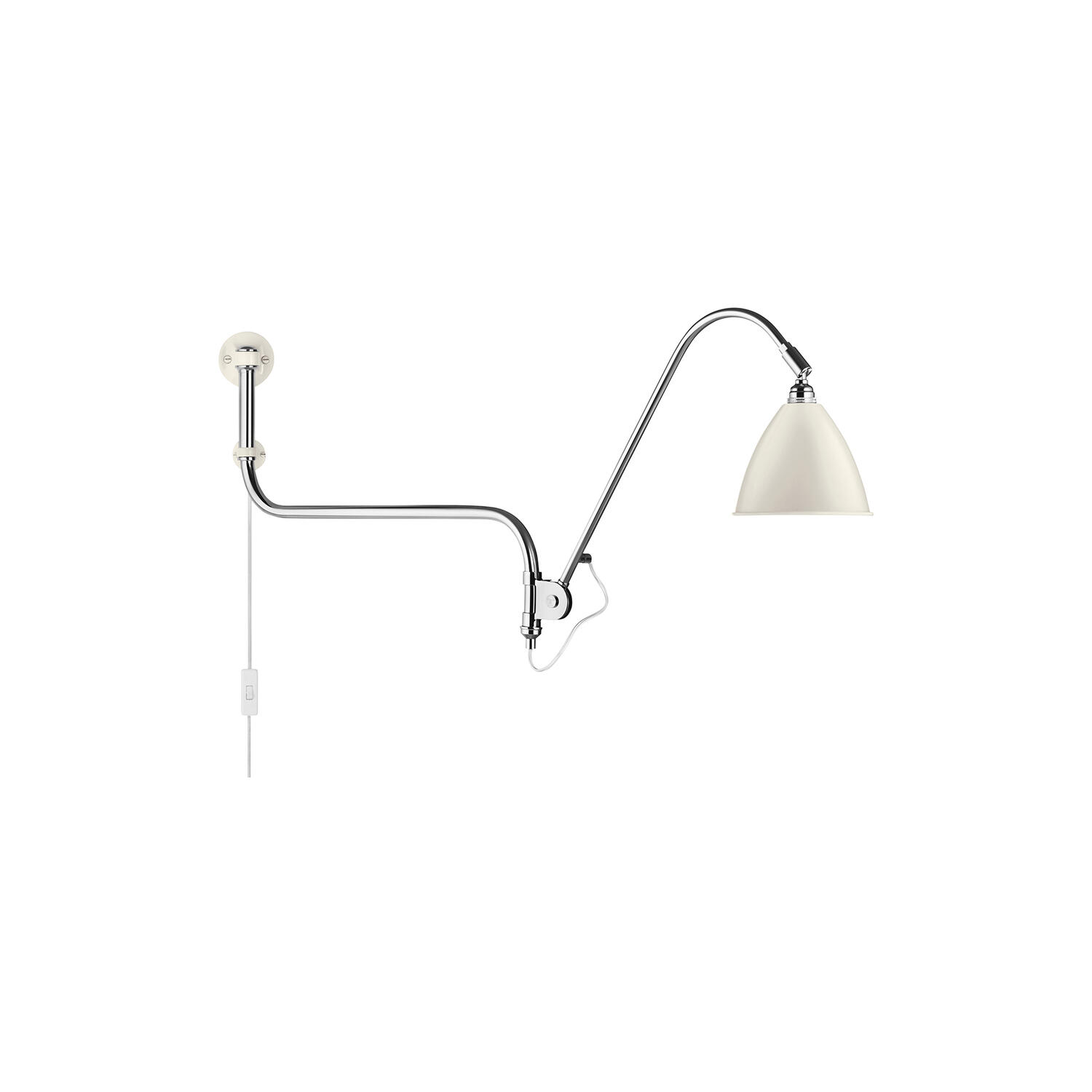BL10 Wall Lamp, soft white semi matt/chrome