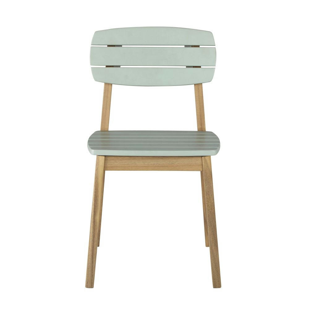 Mateo - Chaise de jardin enfant en acacia massif vert pastel