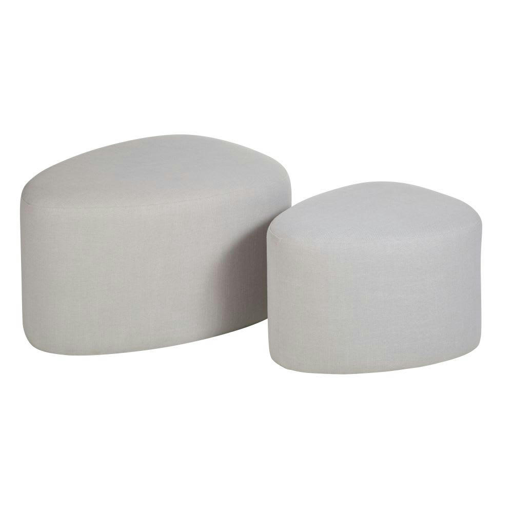 Tacoma Business - Set de poufs professionnels gris (x2)