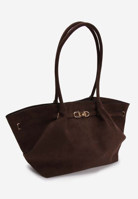 Womens Chocolate Brown Winged Tote Bag