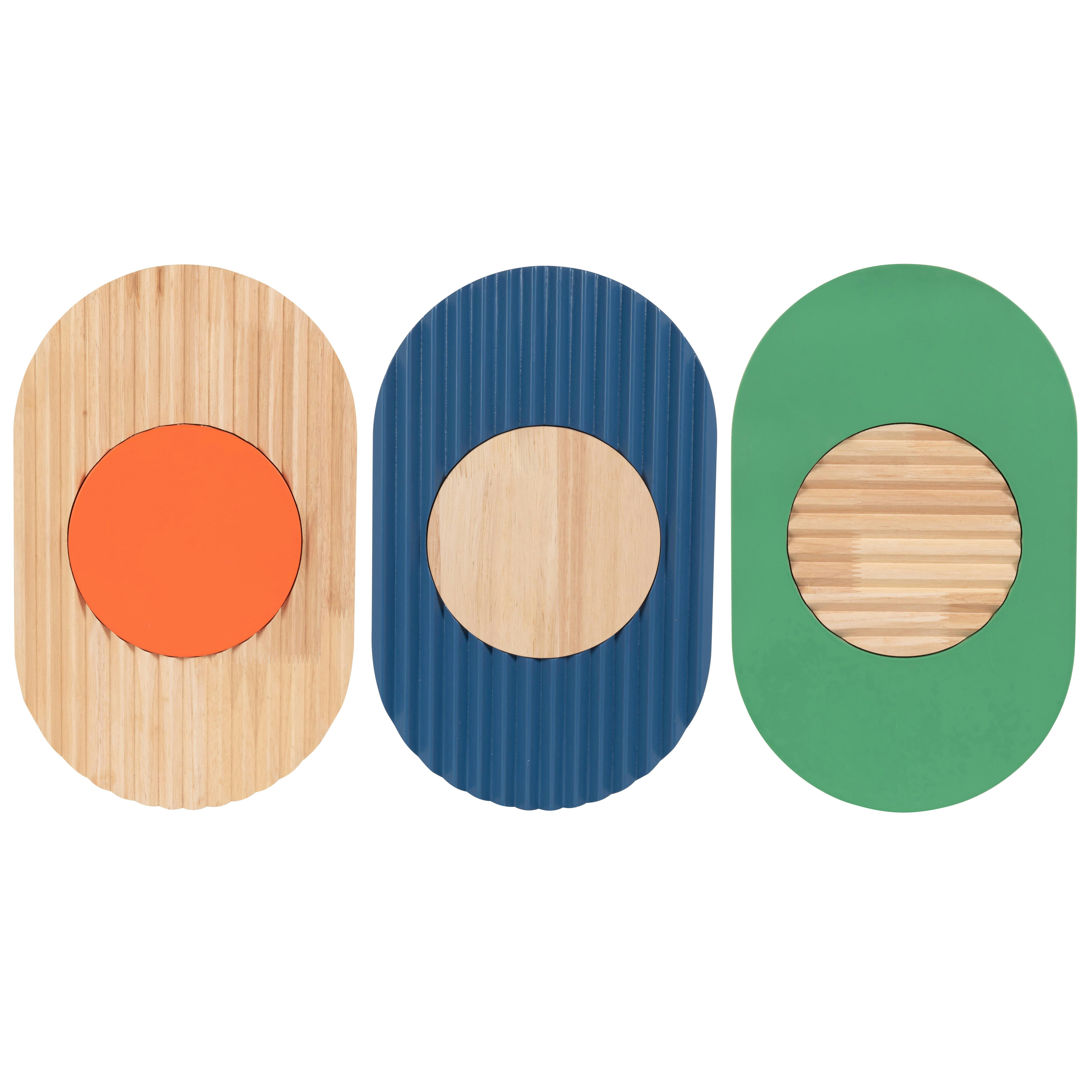 COVELO - Déco murales ovales multicolores (x3) 22x35