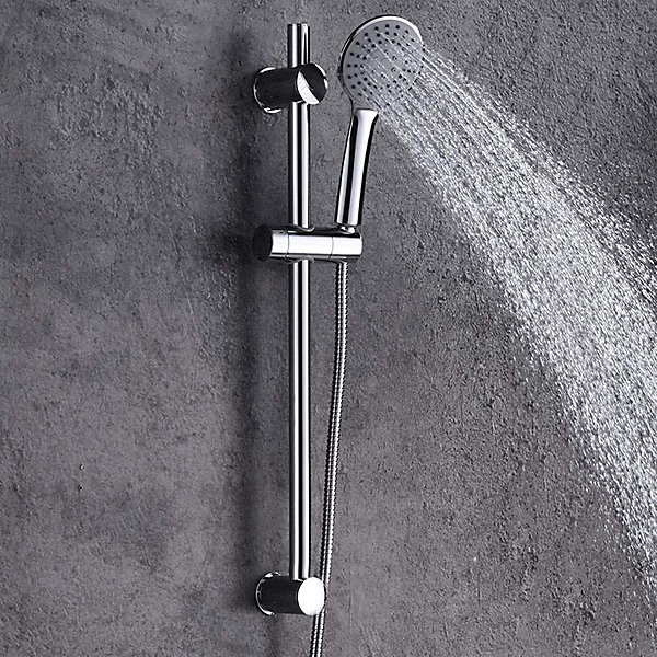 Barre de douche avec équipement TREN de 65,5 cm, finition chrome poli, en laiton Kibath