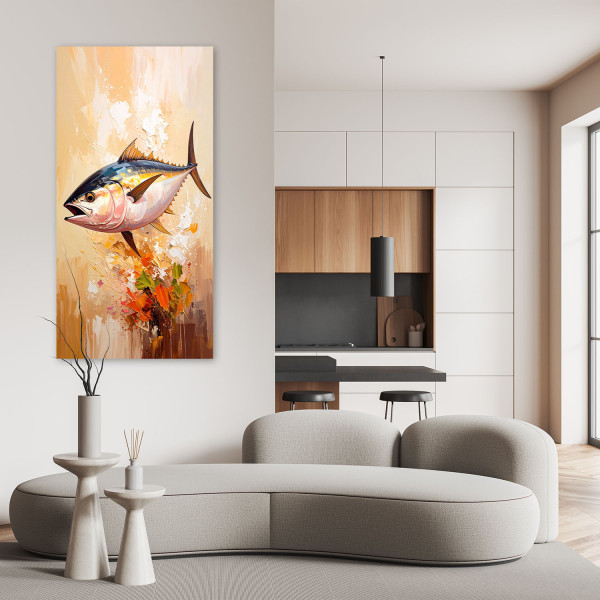 Feeby Obraz do kuchni baru restauracji, Ryba Morze imitacja farby 40x80