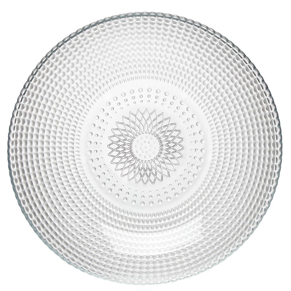Assiette creuse ronde effet relief blanc transparent Ø21 cm