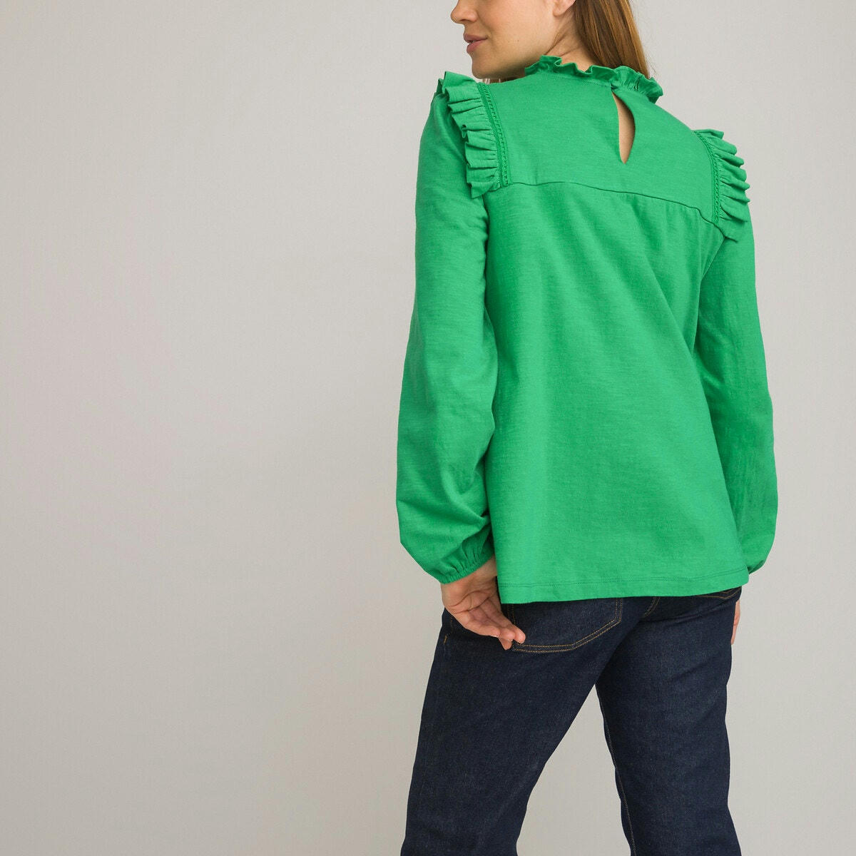 T-shirt de grossesse, à volants, manches longues