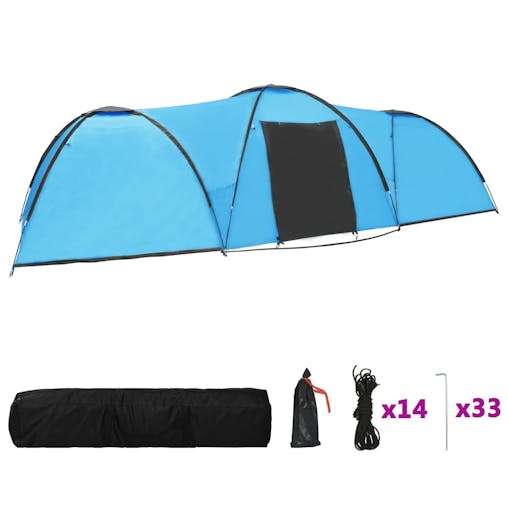 NNEVL Camping Igloo Tent 650x240x190 cm 8 Person Blue