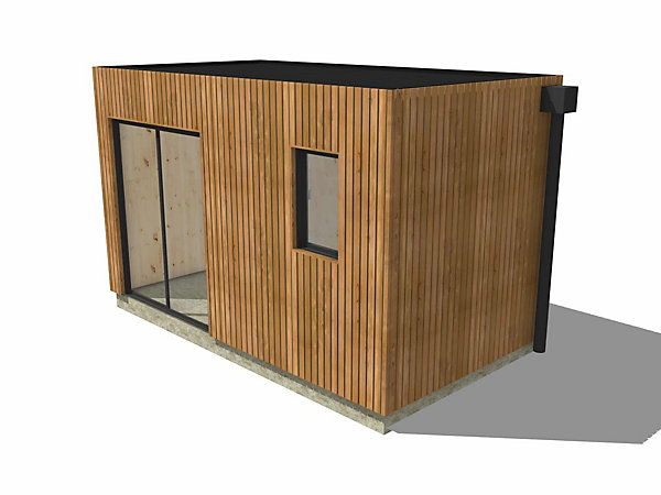 Extension maison en bois en bois 4,4 x 2,4 x 2,7 m / menuiseries alu k-line