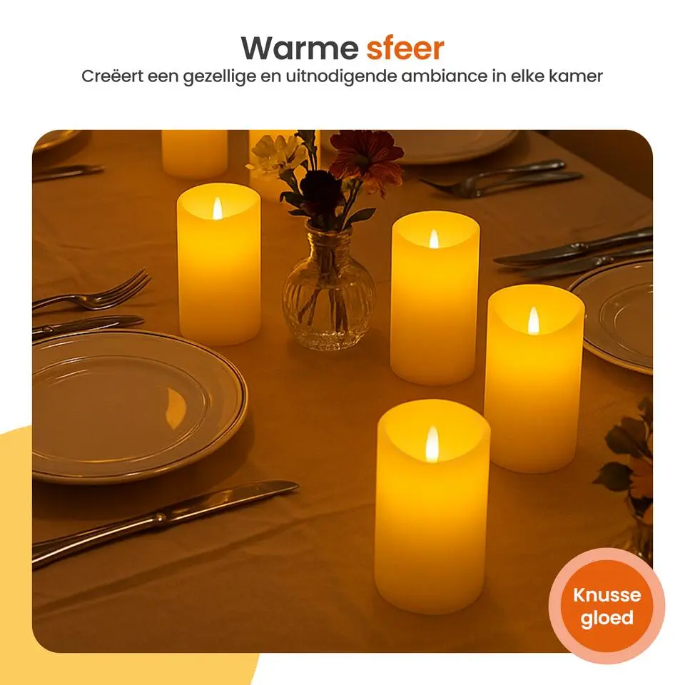 Goliving Led Kaarsen - Bewegende Vlam - Afstandsbediening - Set van 9