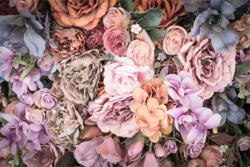 Fototapeta Bukiet KWIATÓW Róże Peonie 3D 90x60cm