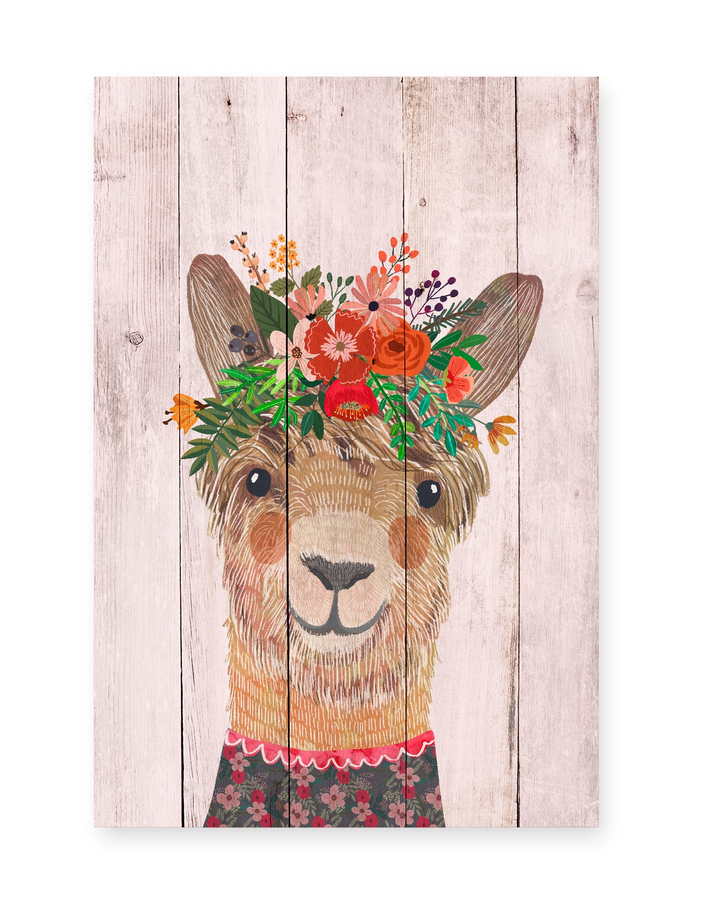 Really Nice Things - Paneel - 60x40 cm - Floral Llama
