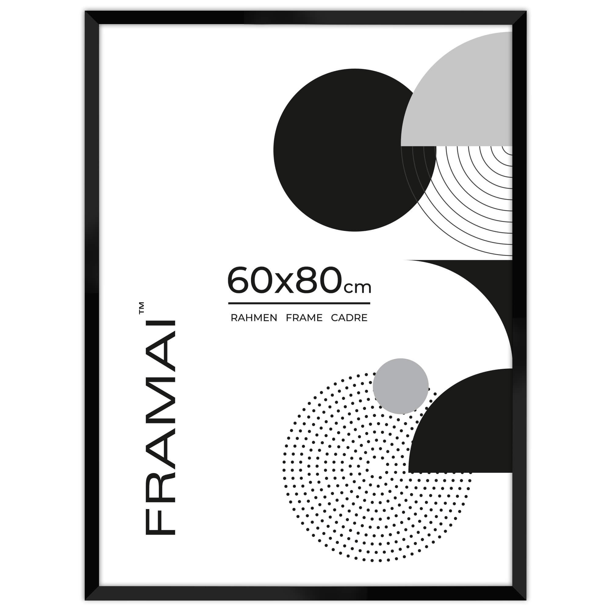 Czarna ramka na zdjęcia 60x80 cm, stylowa i elegancka, matowa