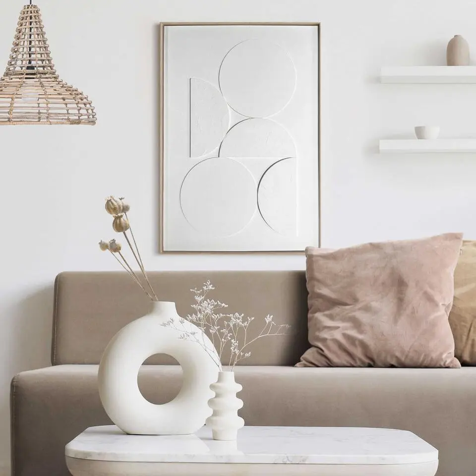 3D Art Planets - 70 x 50 - Wit