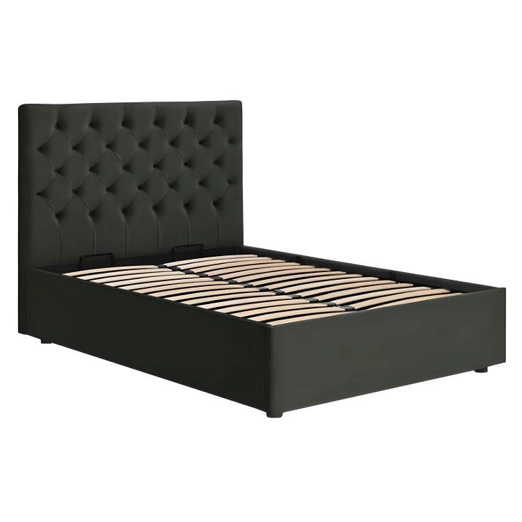 SKYE - Lit coffre   gris     180x200