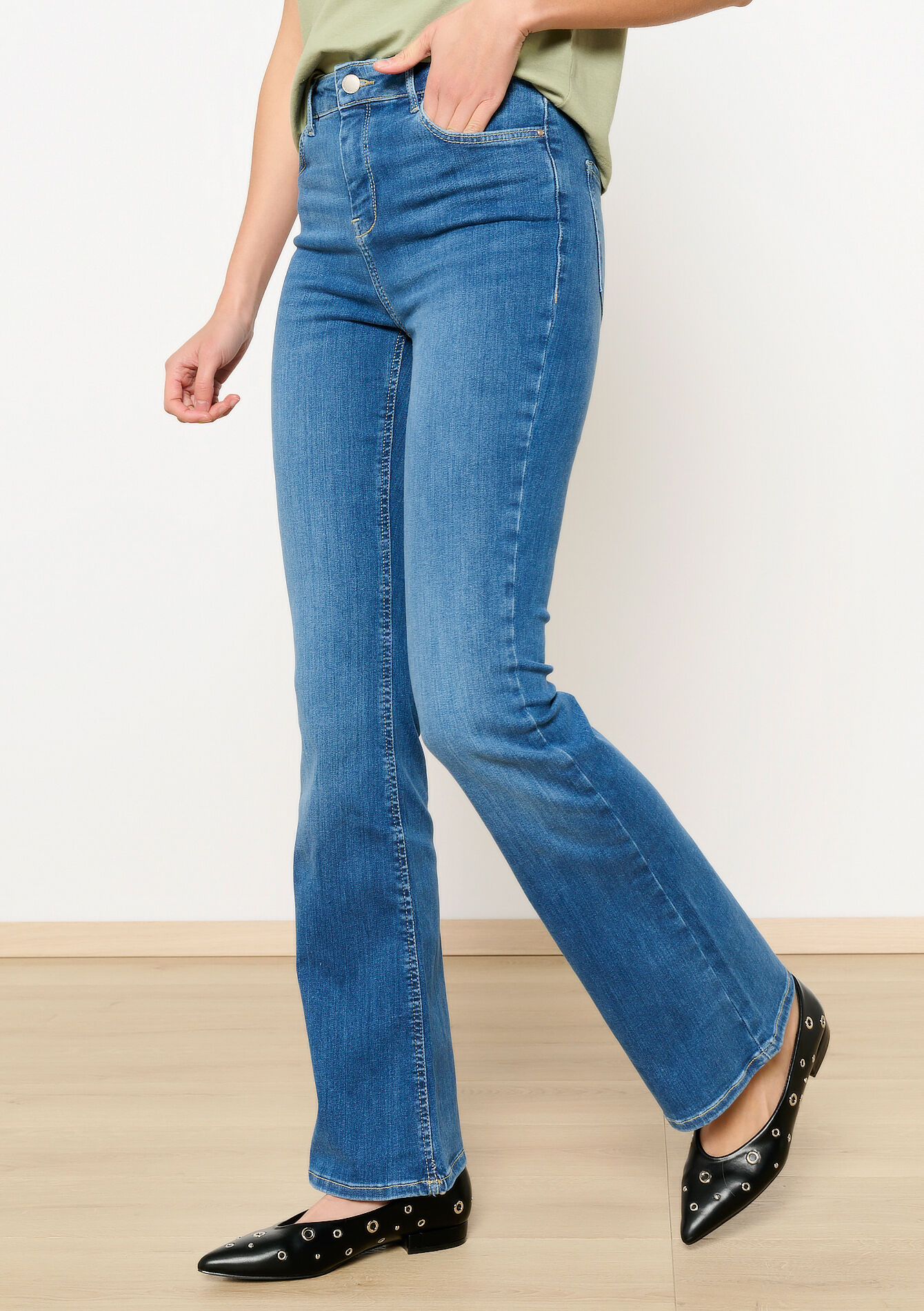 Bootcut jeans met hoge taille