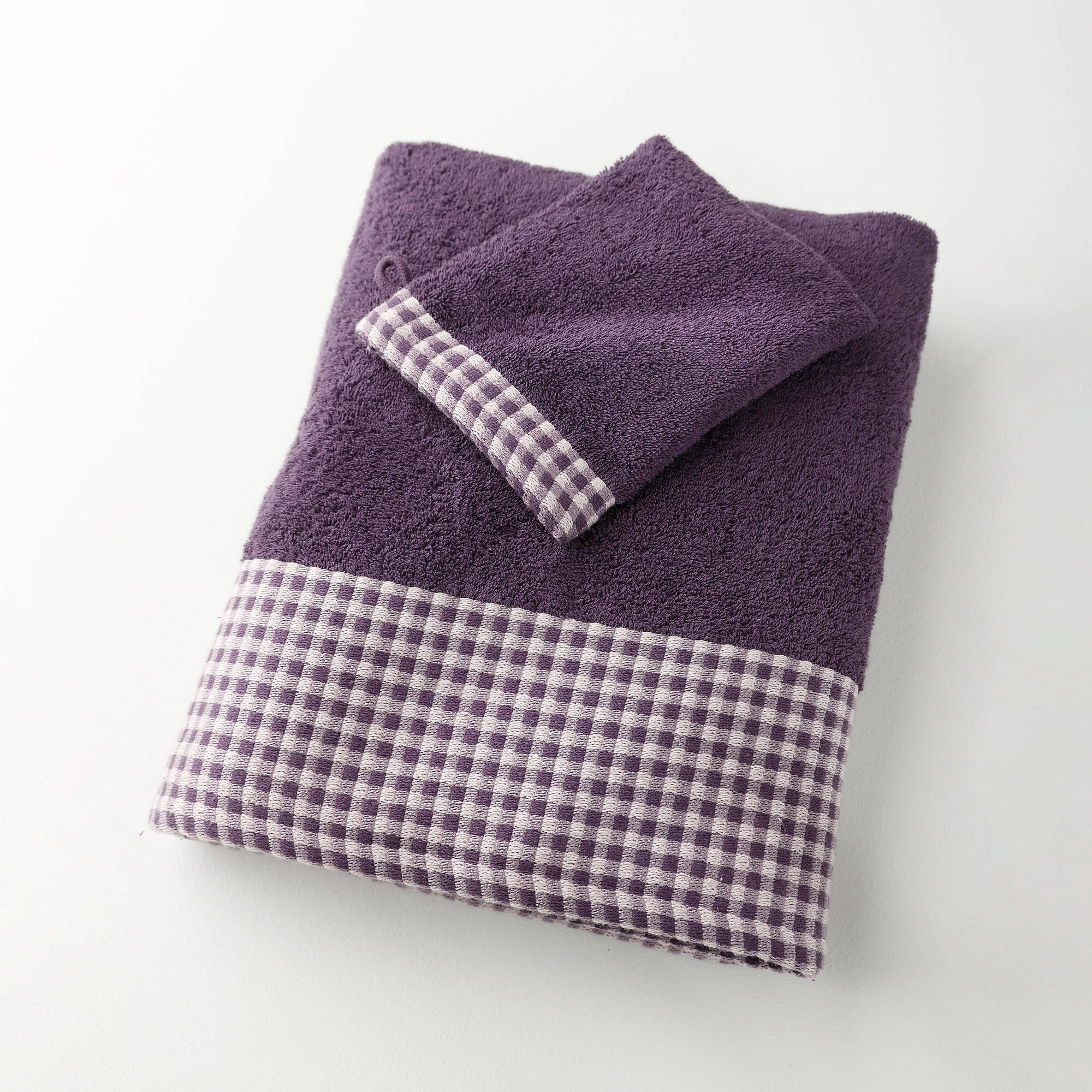 Collection serviettes de bain 420 g/m² liteau tissé motif vichy