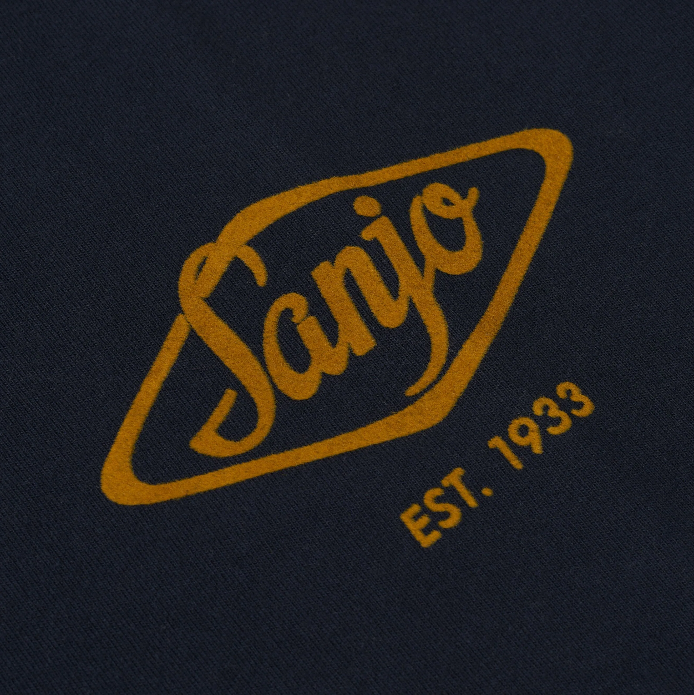 Sanjo Flocked Logo T-shirt //  Navy