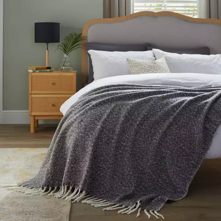 Habitat Faux Mohair Throw - Charcoal - 150x200cm