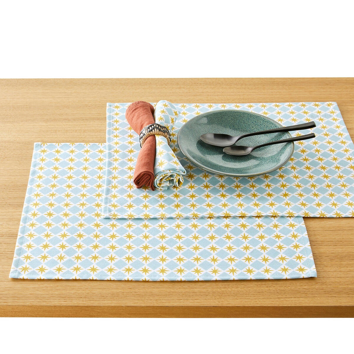 Lot de 2 sets de table polycoton, Augusta
