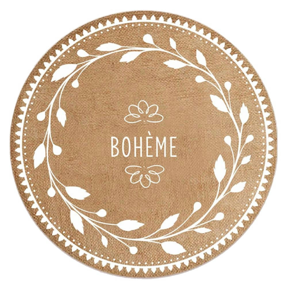 BOHÈME - Set de table rond en toile de jute D38
