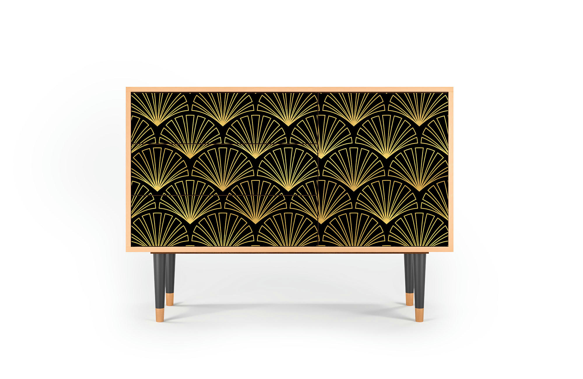 BIRD OF JUNO - Buffet  noir 3 tiroirs et 1 porte L 115 cm