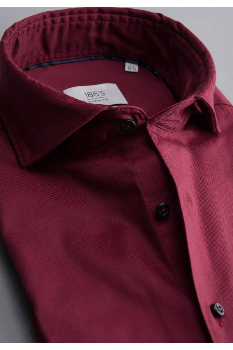 ETERNA 1863 Soft Tailoring Slim Fit Hemd rot, Einfarbig