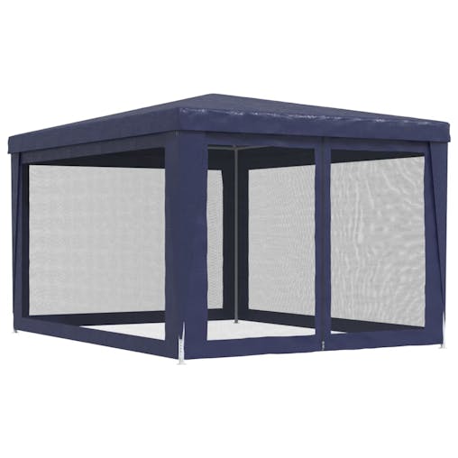 NNEVL Party Tent with 4 Mesh Sidewalls Blue 3x4 m HDPE