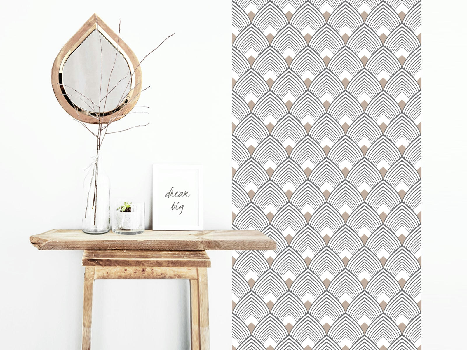 - Papier peint adhésif majestic beige 80cmx2m50