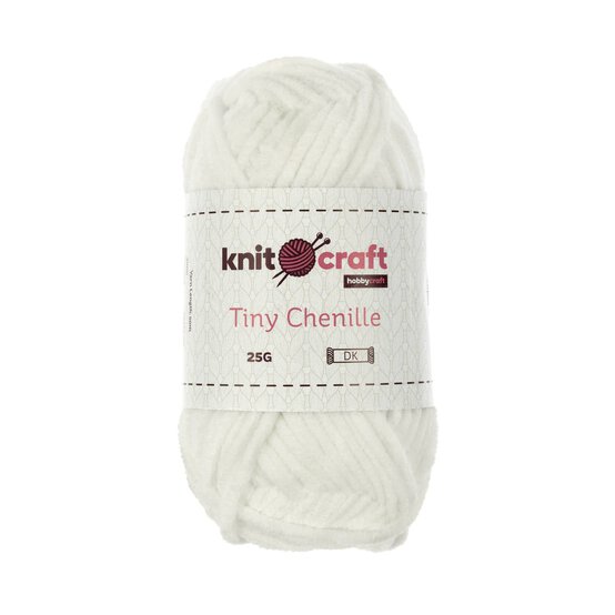 Knitcraft White Tiny Chenille DK Yarn 25g