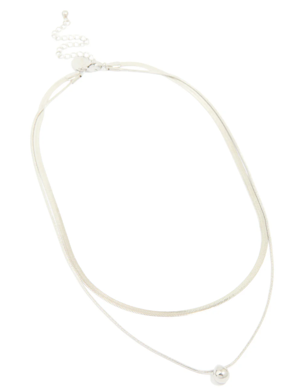 Waterproof Stainless Steel Chain & Pebble Layered Necklace