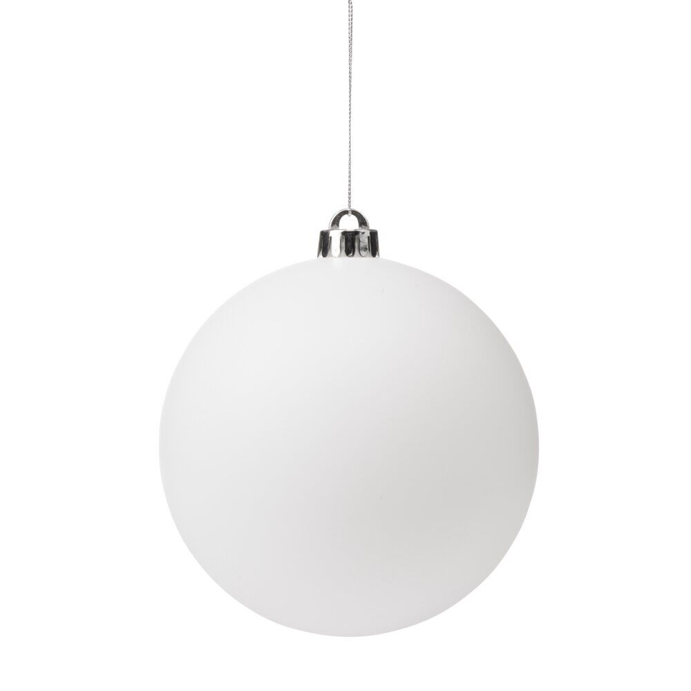 Boule de No&euml;l X4 blanc et irisé Ø15cm