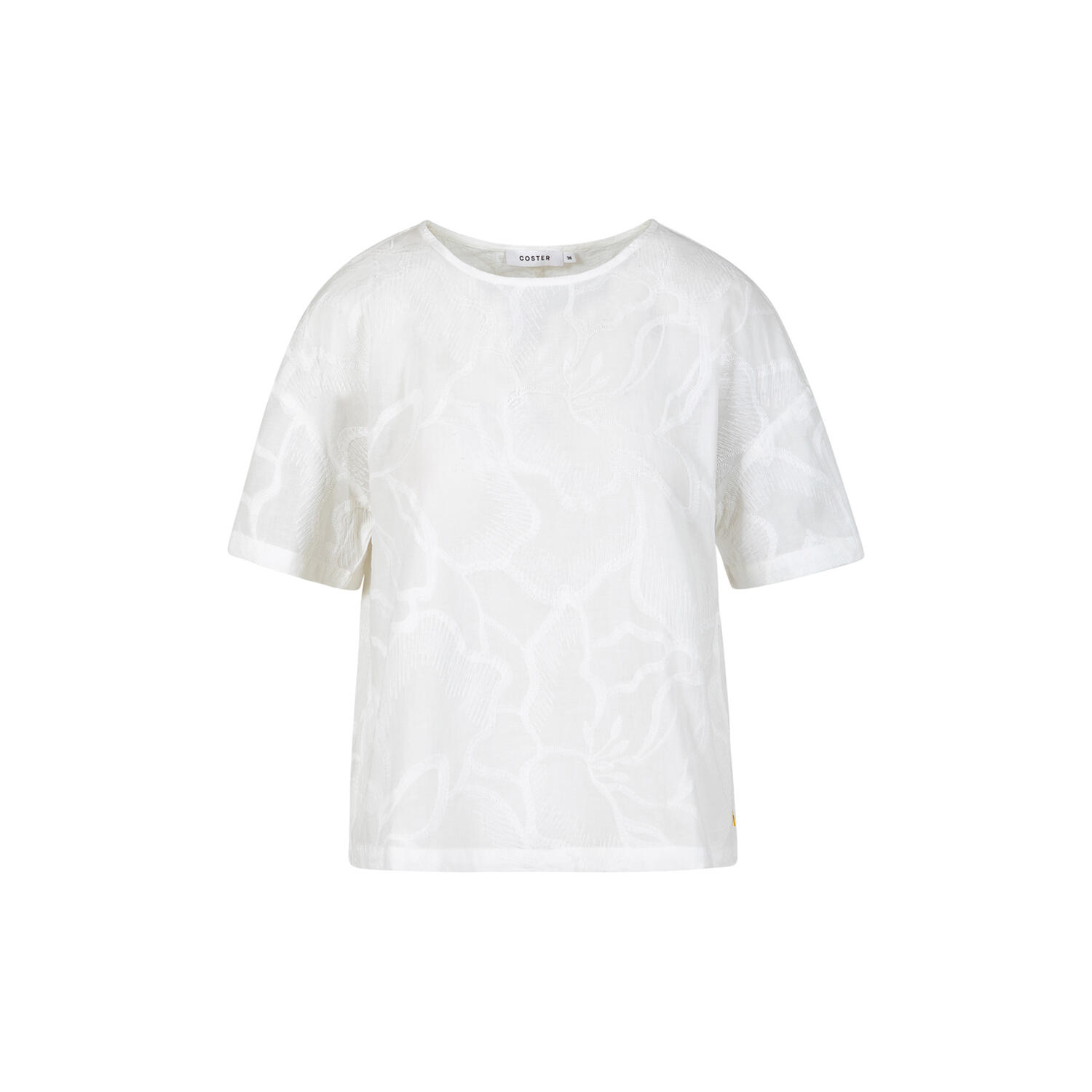 Top with embroidery, white