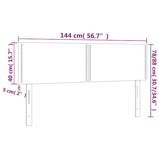 NNEVL Headboards 2 pcs Dark Grey 72x5x78/88 cm Fabric