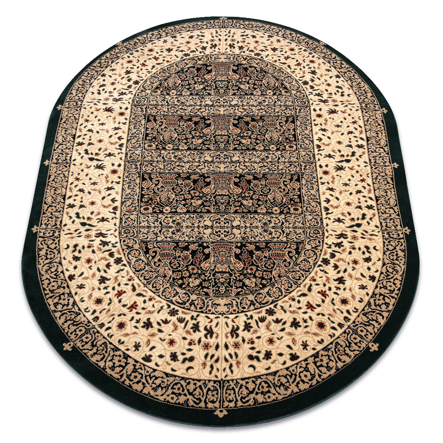 Dywan wełniany POLONIA owal WITRAŻ szmaragd 170x235 cm