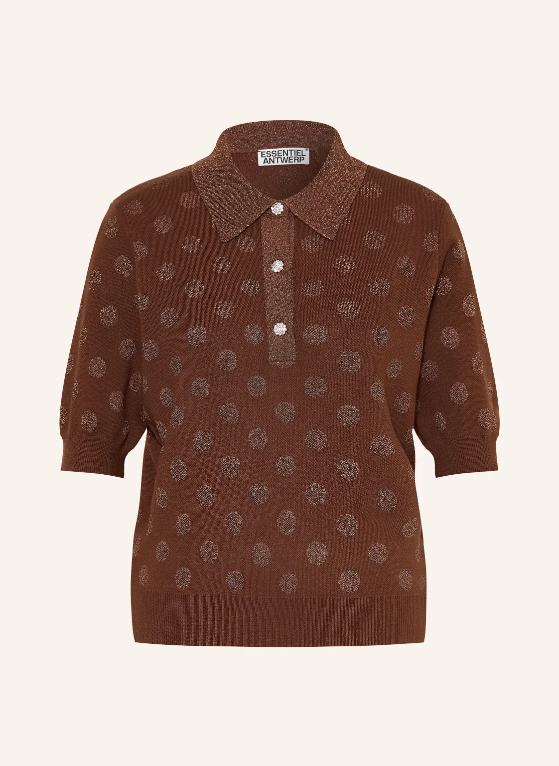 ESSENTIEL ANTWERP Strick-Poloshirt KRAB mit Glitzergarn