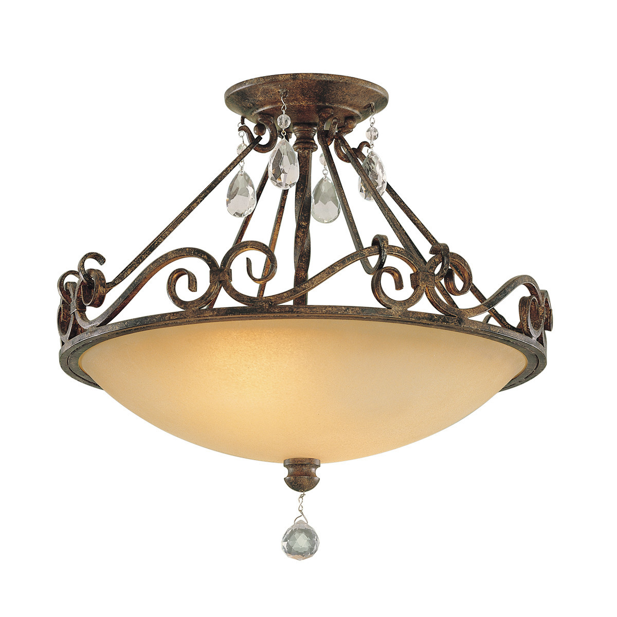 Plafonkawowo-beżowy okrągły 39,2cm Chateau 2xE27x60W IP20 Feiss