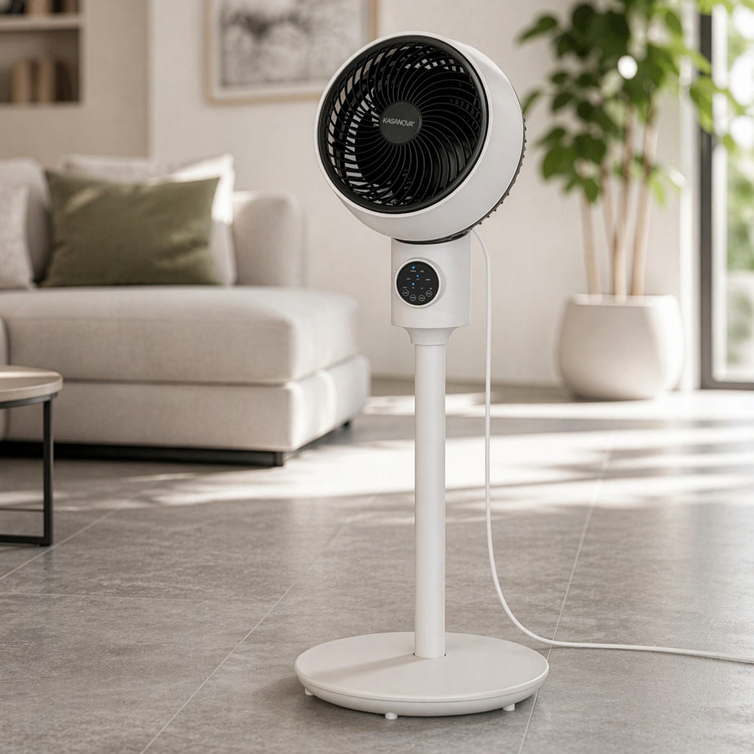 Ventilatore a piantana circolare con display digitale