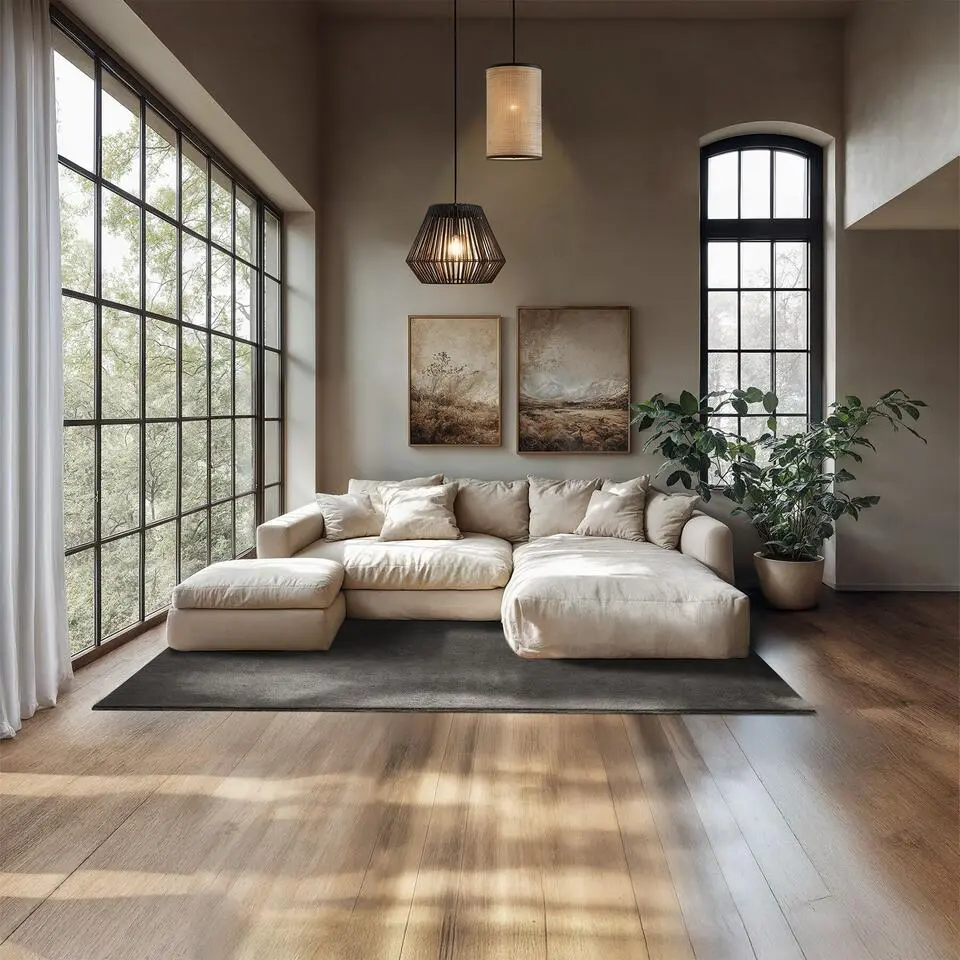 tectake? Kortpolig vloerkleed Soft Zone 140 x 200 cm - Antraciet