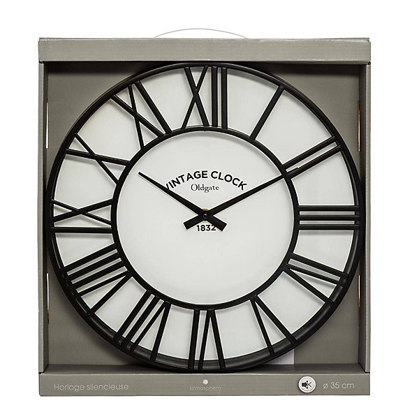 Horloge Vintage - noir D35 cm - Atmosphera