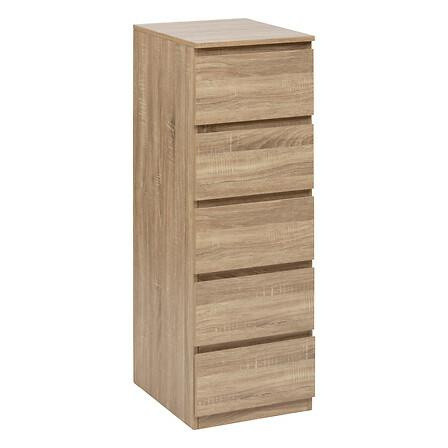 Komoda Dolo 5 szuflad z efektem drewna skandynawski styl