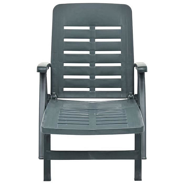 Chaise longue pliable unie - Vert - 72 x 189 x 96 cm