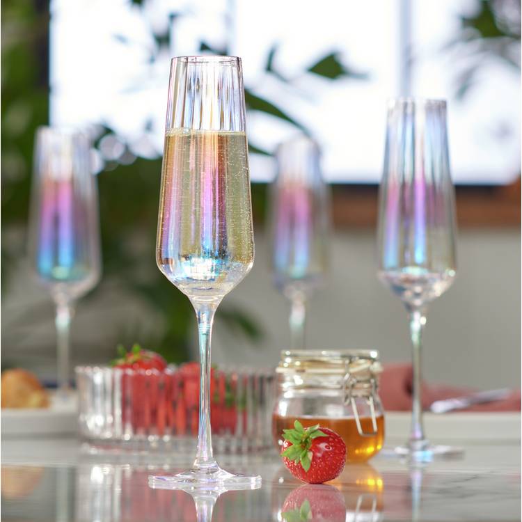 Habitat Iridescent Lustre Set of 4 Champagne Flute