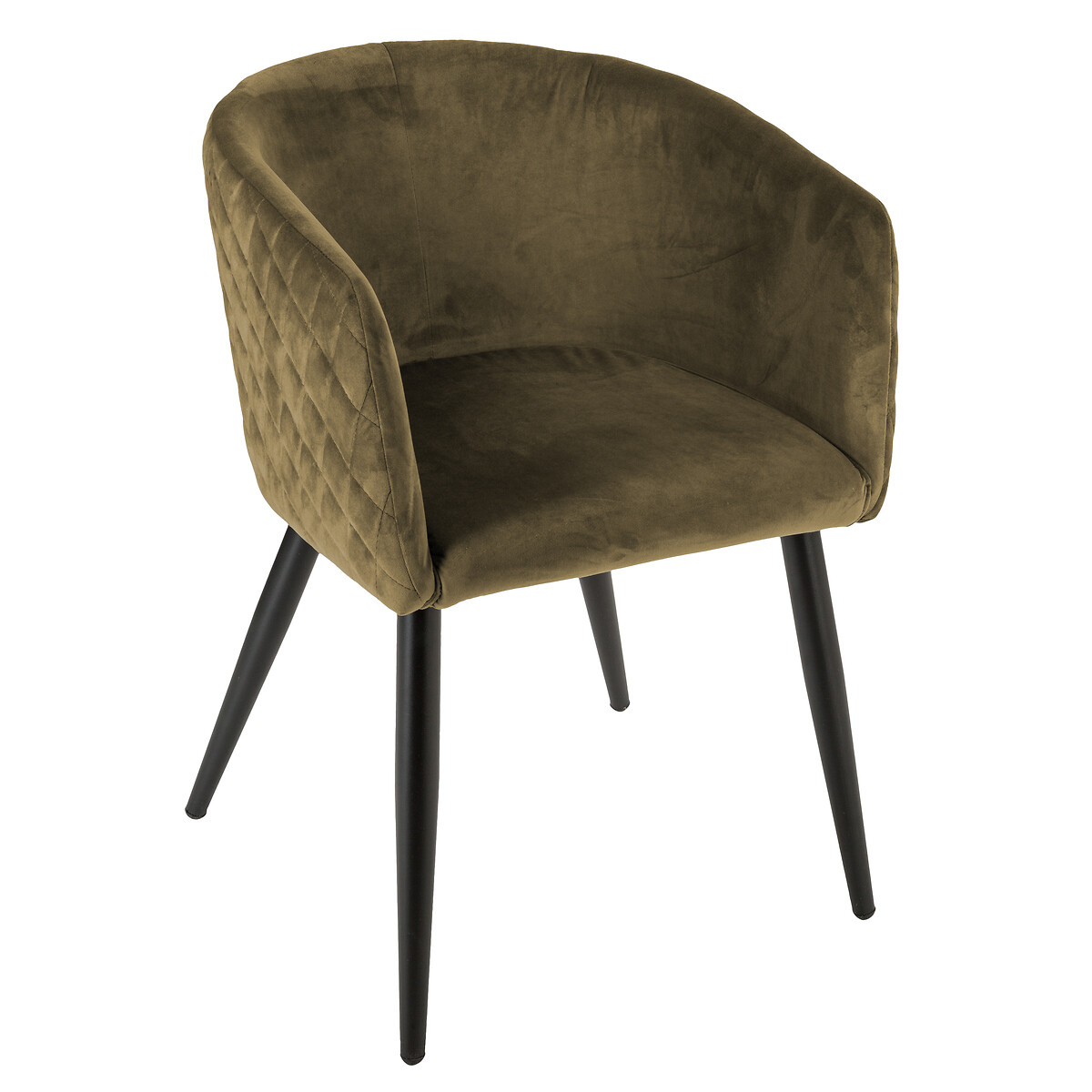 Armchair "Marlo" Velvet, Khaki green