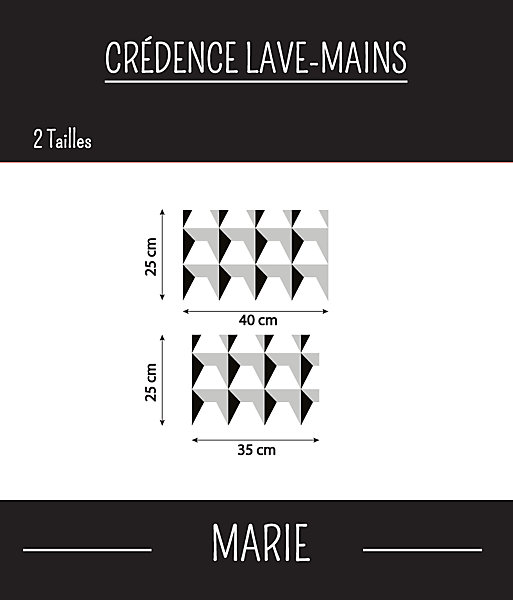 Crédence adhésive Lave-mains MARIE 35 cm x 25 cm Ma Nouvelle Déco