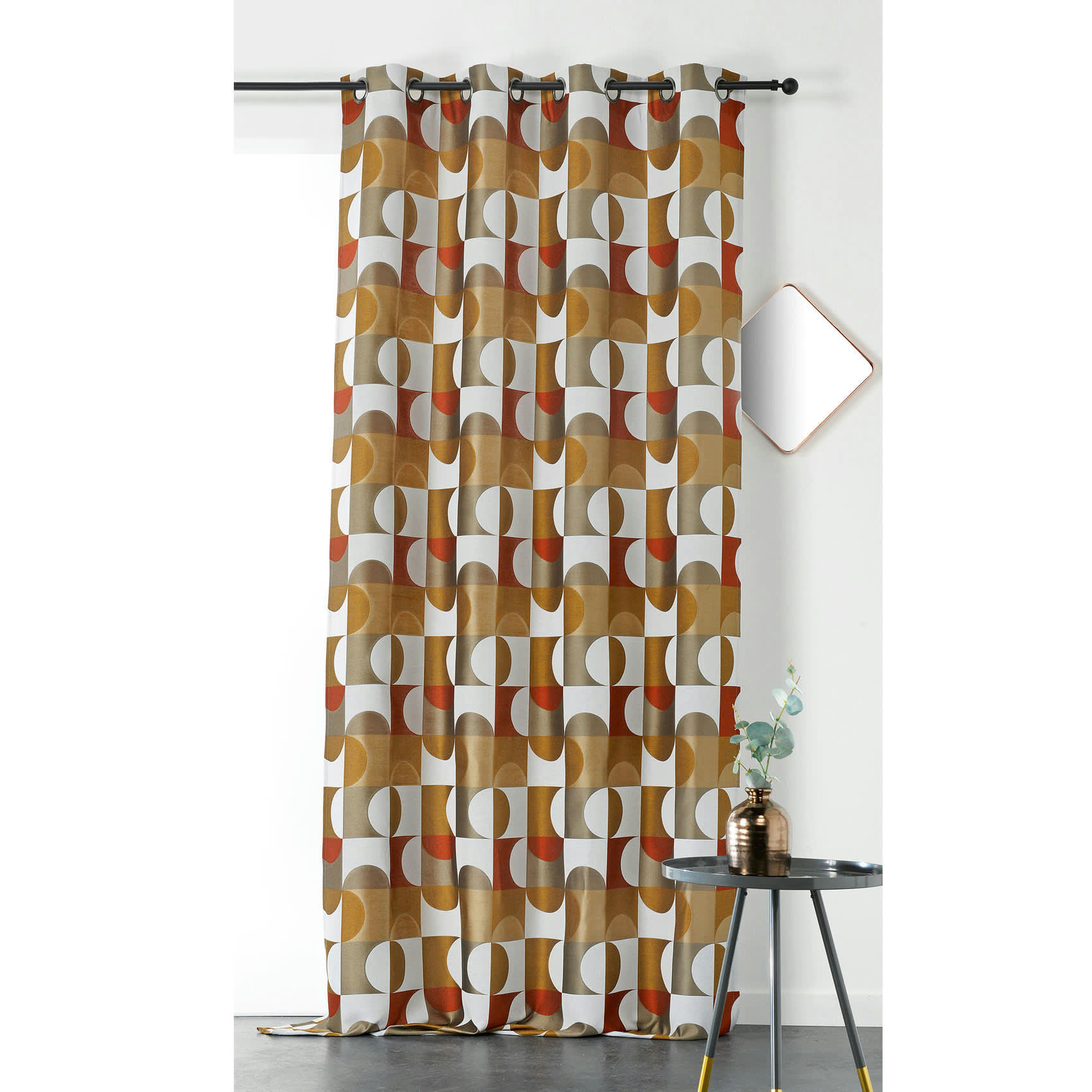 - Rideau d'ameublement astral polyester brique 135x255 cm