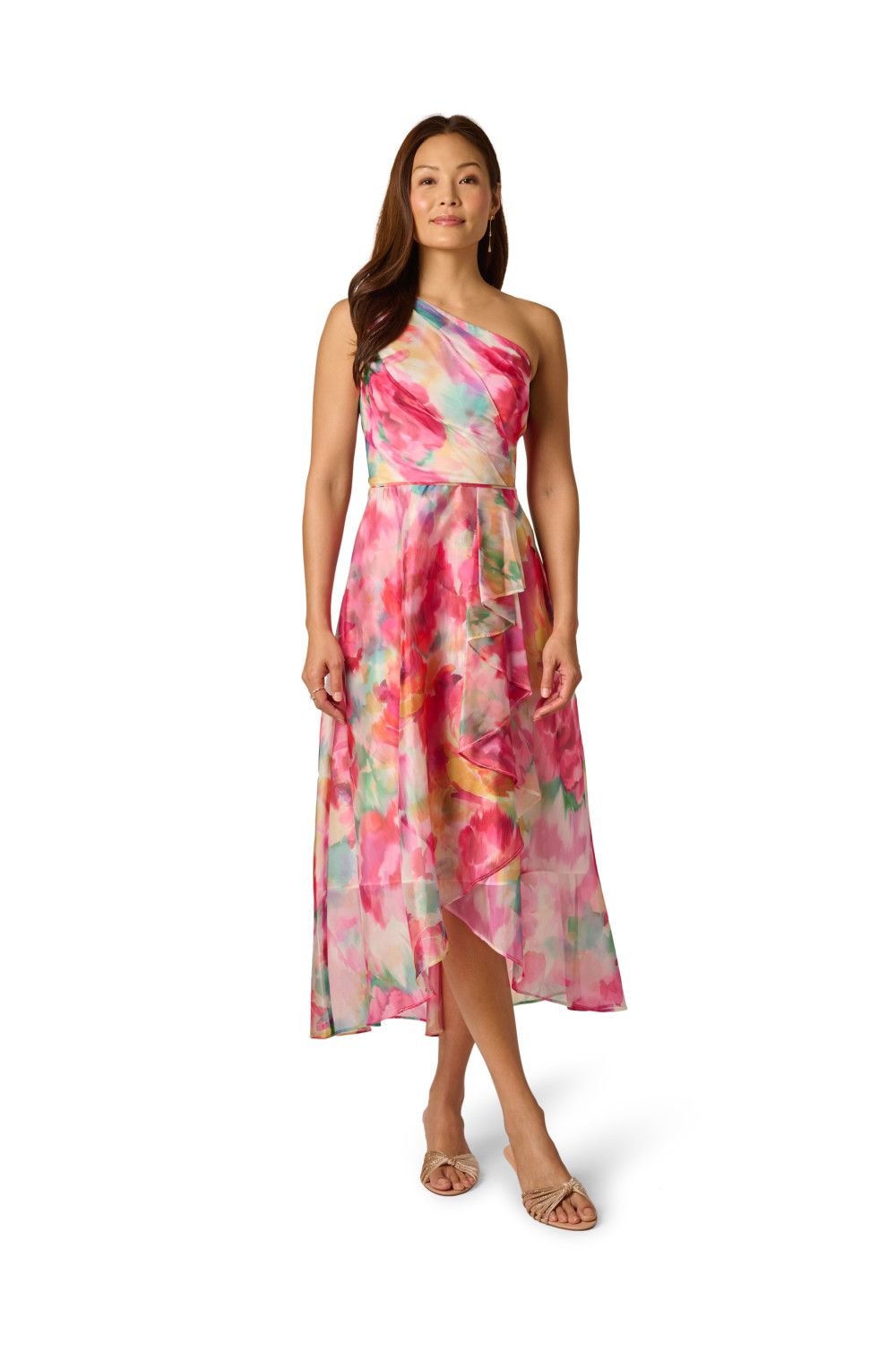Adrianna Papell Printed High-Low Dress