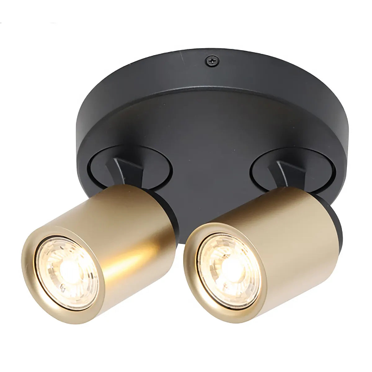 Freelight spot Razza - 2 lichts - 21 x 14  cm - zwart goud