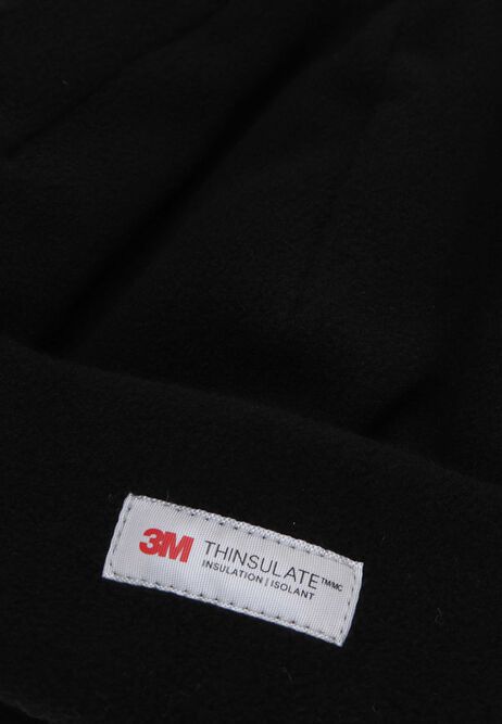 Mens Black Thinsulate Thermal Fleece Beanie