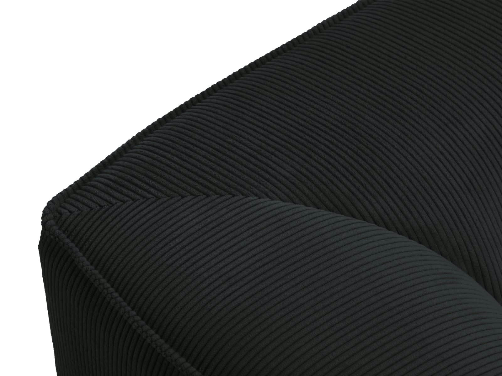 RUBY - Fauteuil en tissu velours côtelé noir