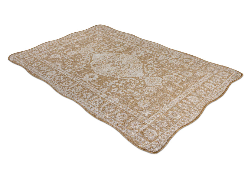 Dywan ORGANIC 2762 sizal Ornament, ramka naturalny / beżowy - 120x170 cm