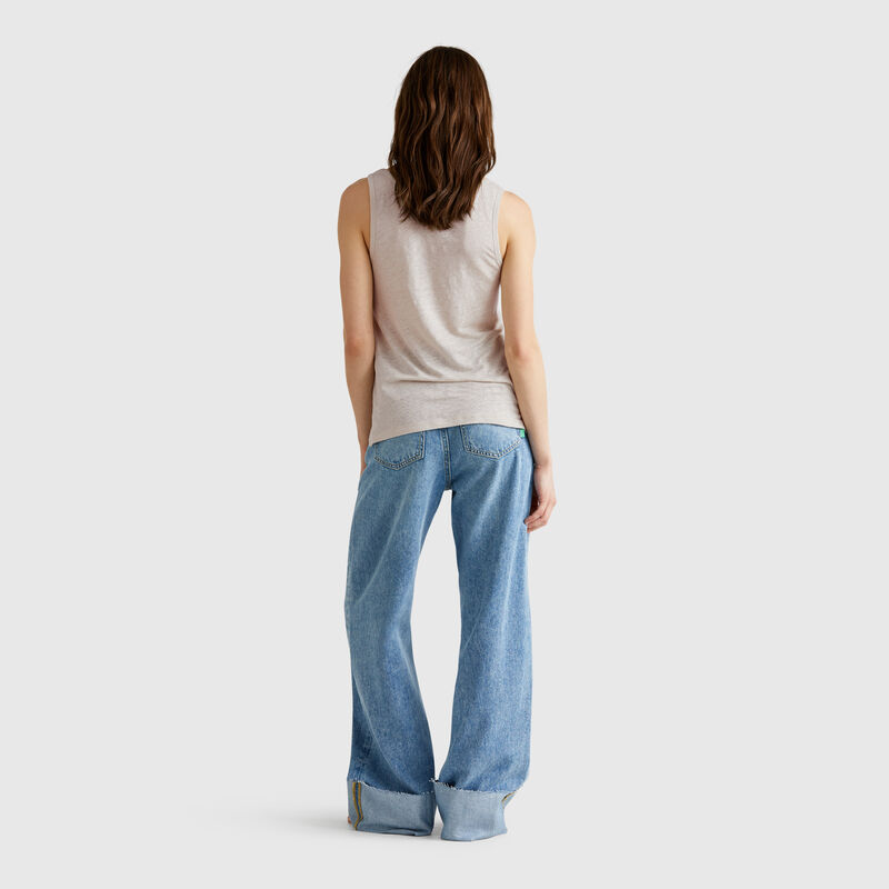Tank top in pure linen